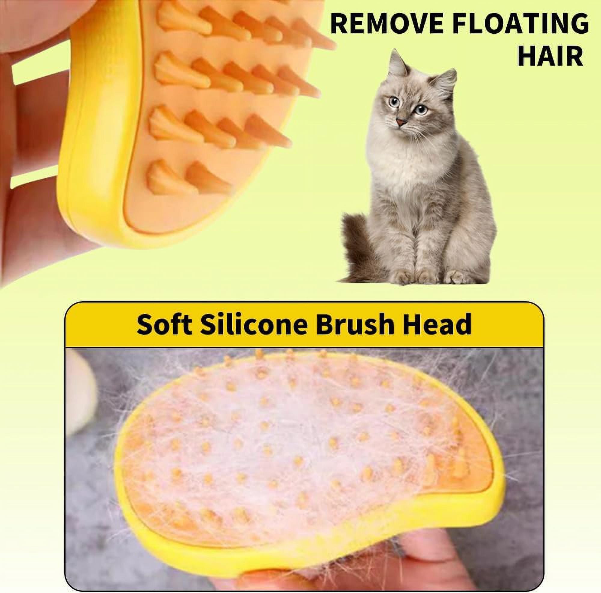 Cat Steam Brush, 3 In1 Steamy Cat Brush for Shedding, Cat Steamer Brush for Massage, Multifunctional Cat Grooming Brush, Pet Hair Removal Tool Comb for Cats and Dogs
